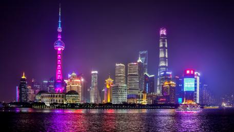Pudong purple night wallpaper