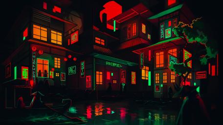 Neon Nocturne in Anime Metropolis wallpaper
