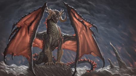 Majestic Dragon of the Dark Skies wallpaper