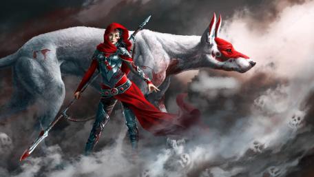 Mystical Warrior and Her Fearless Companion wallpaper