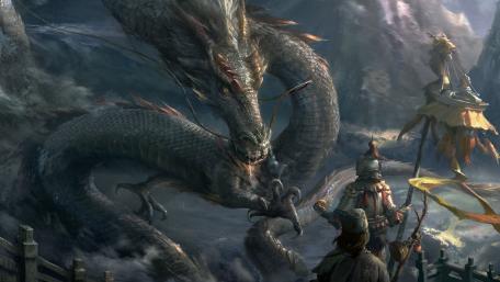Majestic Dragon in Mystical Realm wallpaper