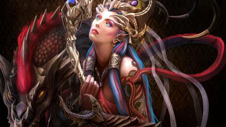Enchanting Demoness in a Mystic Realm wallpaper