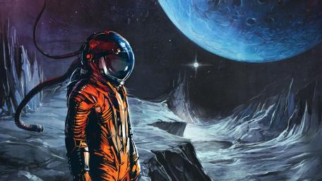 Retro sci-fi art wallpaper