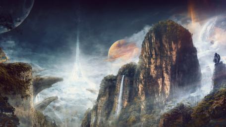 Mystic Peaks of a Distant World wallpaper
