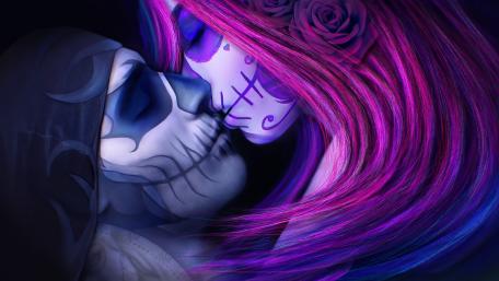 Romantic Day of the Dead wallpaper