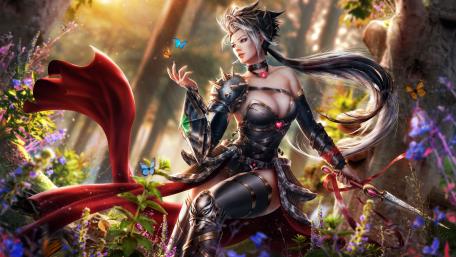 Enchanted Forest Guardian in Battle Armor wallpaper