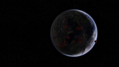 Planet and it's moon wallpaper