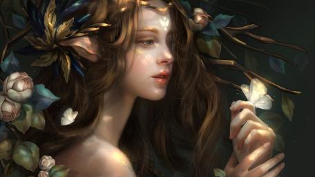 Butterfly lady wallpaper