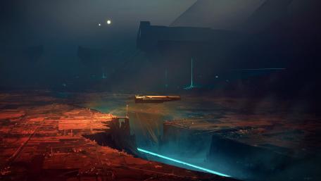 Ethereal Horizons in a Futuristic Landscape wallpaper