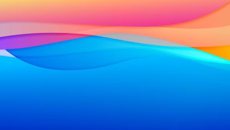 Blue, pink, yellow waves wallpaper