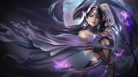 Moonlit Sorceress in a Dreamlike Realm wallpaper