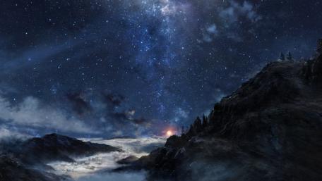 Milky Way Over Enchanted Mountains wallpaper