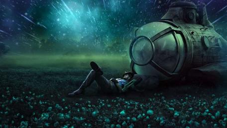 Dreaming Under the Cosmic Skies wallpaper
