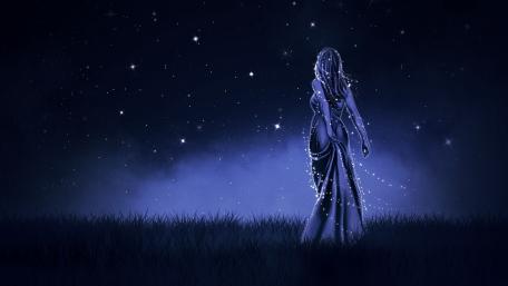 Ethereal Night Under twinkling Stars wallpaper