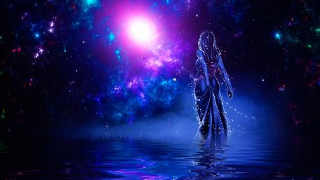 Mystical Night of Stars and Shadows wallpaper