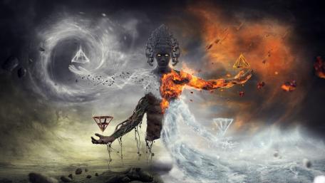 Elemental Deity in Balance and Chaos wallpaper