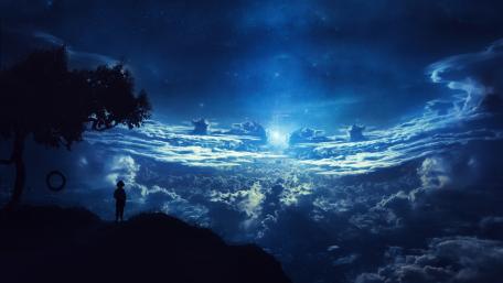Celestial Nightscape Dreaming wallpaper