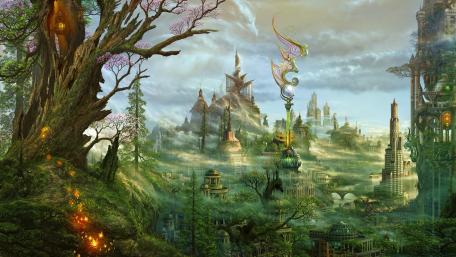 Enchanted Kingdom in the Clouds wallpaper
