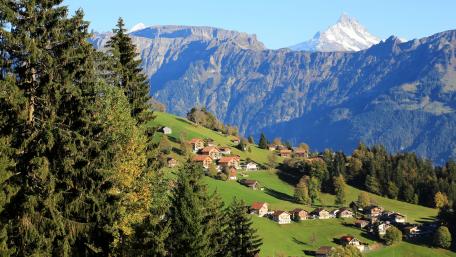 Serenity in a Highland Mountain Village wallpaper