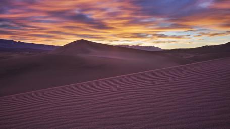 Desert Dunes at Sunset Magic of Nature's Palette wallpaper