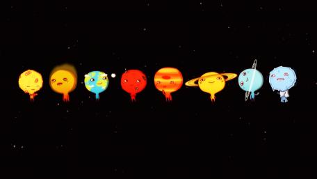Solar system illustration wallpaper