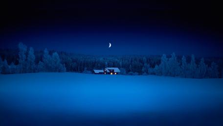 Silent Winter Night with Moonlight Glow wallpaper