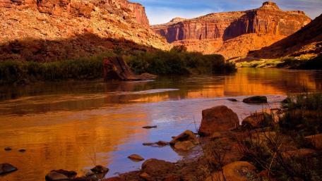 Serenity in the Canyon River Landscape wallpaper