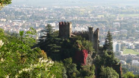 Majestic Castle Overlooking the Cityscape wallpaper