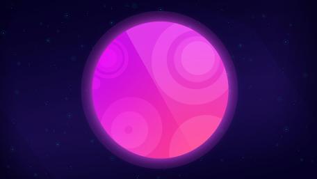 Neon pink planet wallpaper