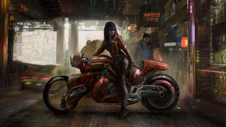 Cyberpunk Rider in Neon City wallpaper