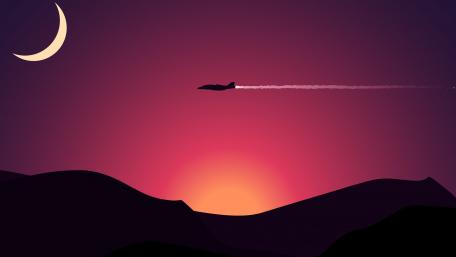 Moonlit Flight Over Mysterious Lands wallpaper