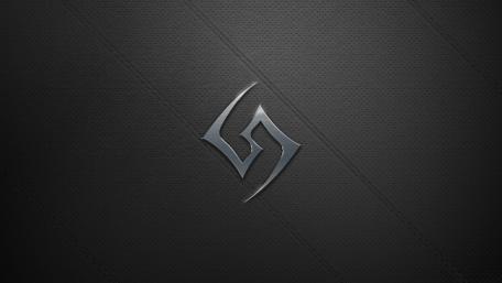 Sleek Grey Metallic Logo on Textured Background wallpaper