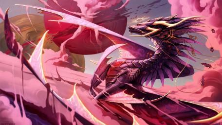 Pink dragon wallpaper