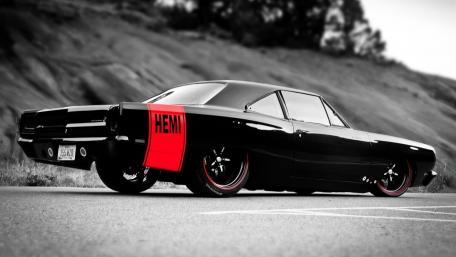 Vintage Plymouth Road Runner in Monochrome Splendor wallpaper