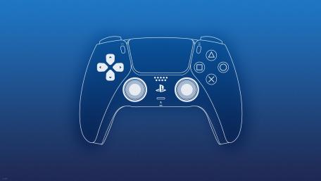 Gaming Controller on Blue Background wallpaper