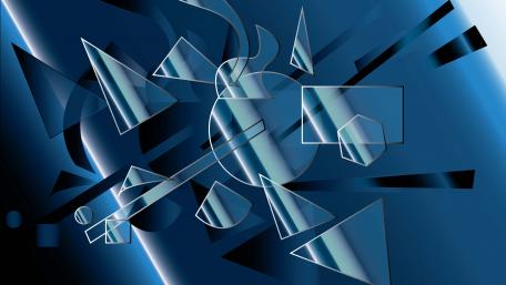 Geometric Symphony in Blue wallpaper