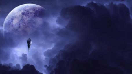 Midnight Voyage through Alien Clouds wallpaper