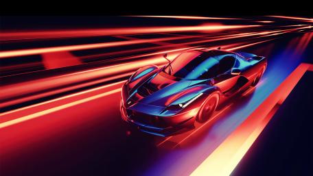 Neon Ferrari wallpaper