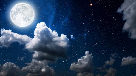 Full Moon Over a Starry Night Sky wallpaper