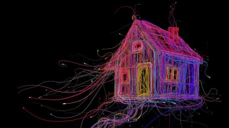 Colourful house wallpaper