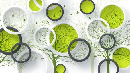 Verdant Visions of Abstract Arboreal Art wallpaper