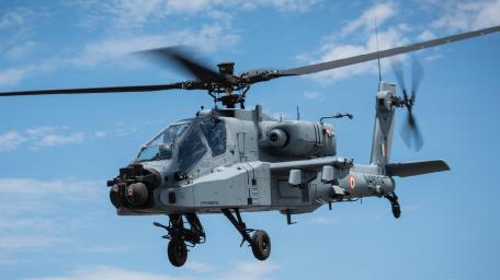 Military Helicopter in Action Flyover Scene wallpaper