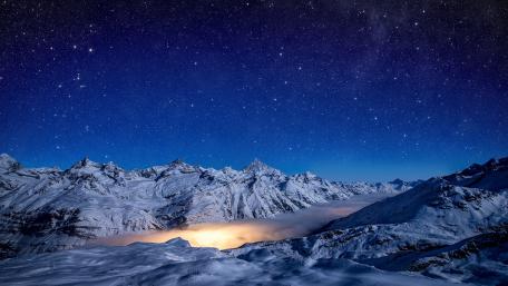 Majestic Starry Alps at Night wallpaper