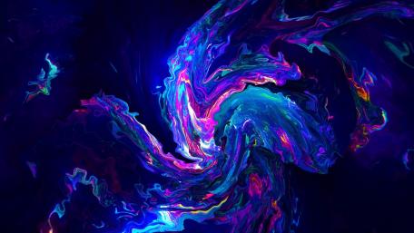 Neon Fractal Elegance wallpaper