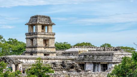 The Palace complex in Palenque wallpaper