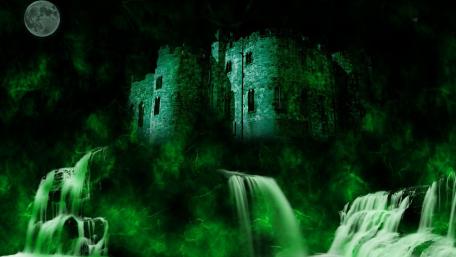 Enchanted Castle Under the Full Moon wallpaper