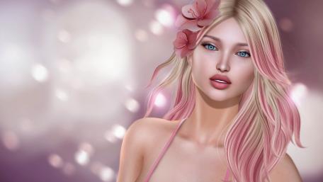 Pink-haired fantasy woman wallpaper