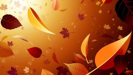 Falling Autumn Leaves in 3D Glory wallpaper