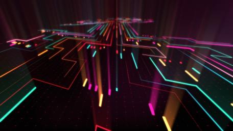 Multicolored neon LED wallpaper
