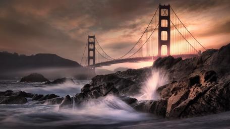 Golden Gate Bridge at sunset wallpaper